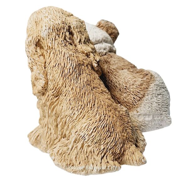 Vintage Stone Critters 1987 BullDog Pup & Cocker SC-269 Dog Figurine Sculpture - Picture 6 of 9